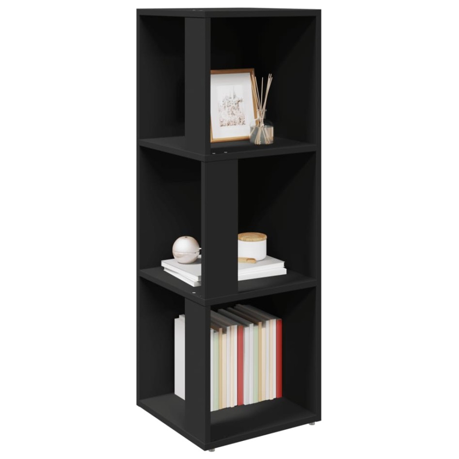 Mueble de esquina madera contrachapada negro 33x33x100