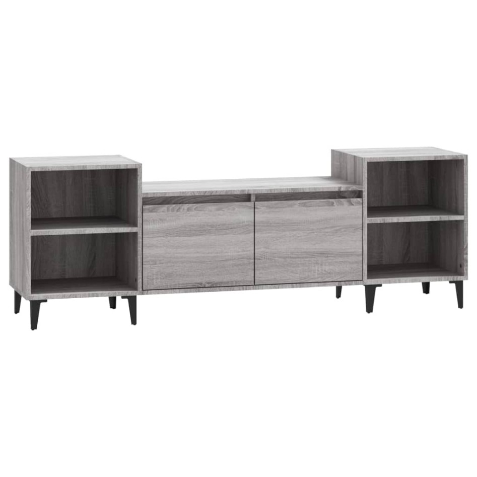 Mueble para TV madera contrachapada gris Sonoma 160x35x55