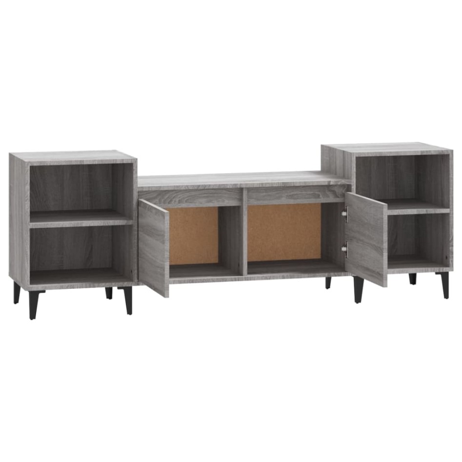Mueble para TV madera contrachapada gris Sonoma 160x35x55