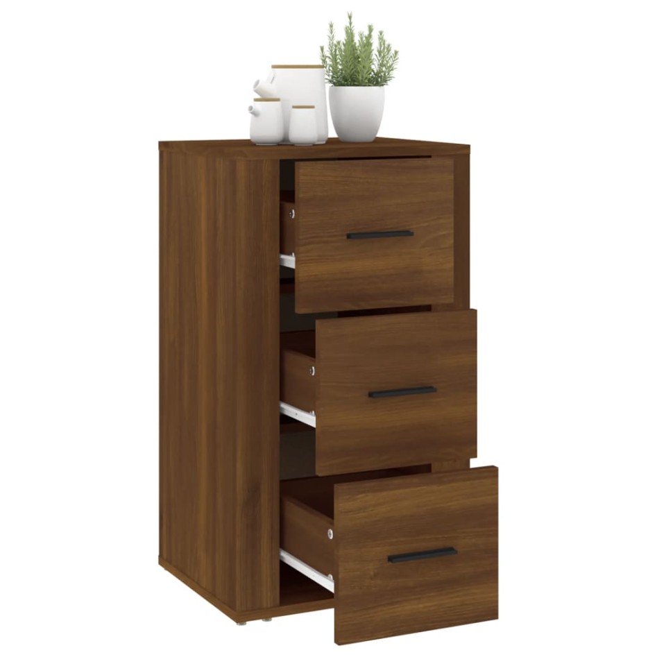 Aparador de madera contrachapada marrón roble 40x33x70