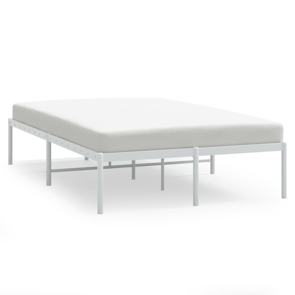 Estructura de cama sin colchón metal blanco 120x200