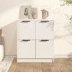 Aparador de madera contrachapada blanco 60x30x70 cm