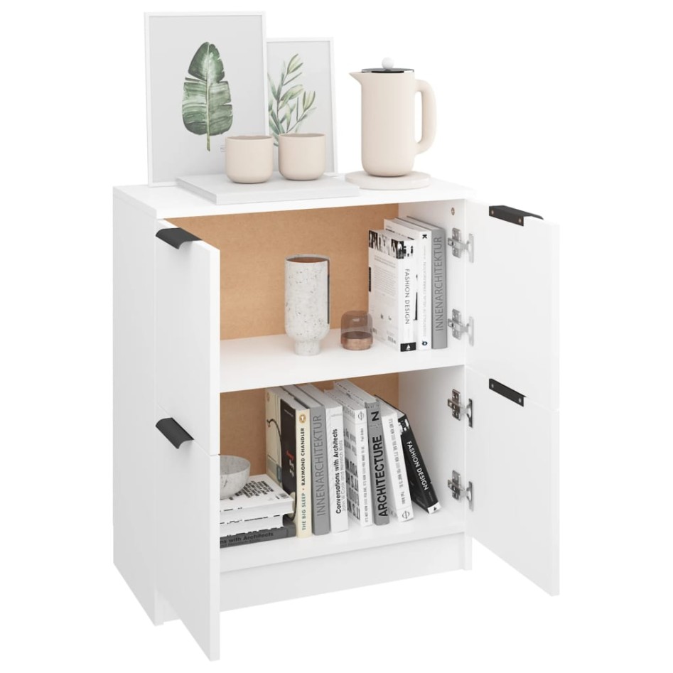 Aparador de madera contrachapada blanco 60x30x70