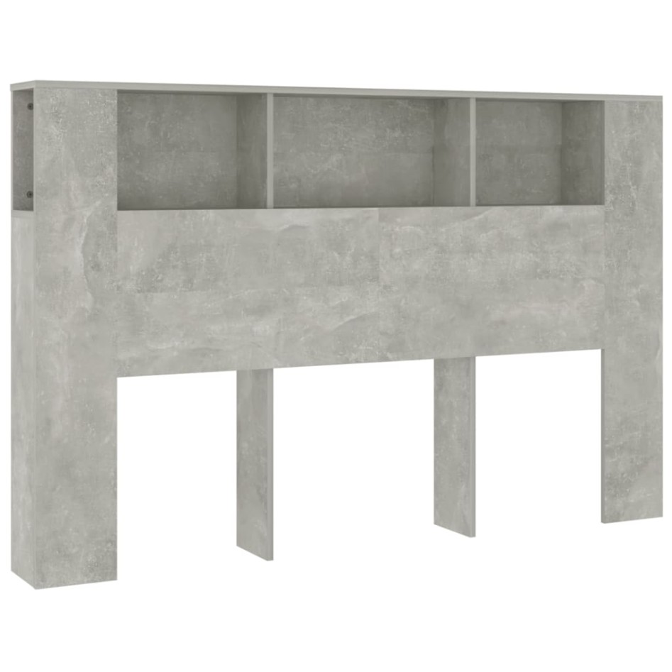 Mueble cabecero gris hormigón 160x18,5x104,5