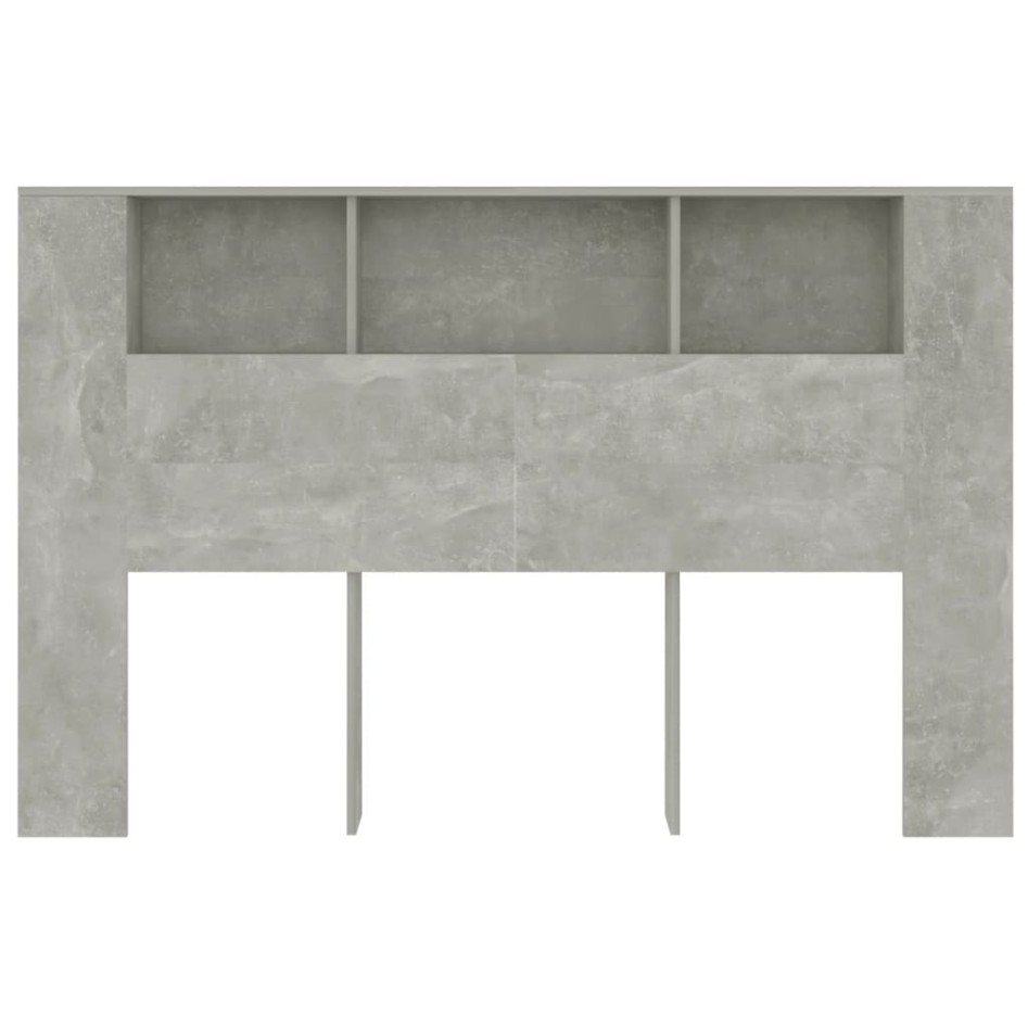 Mueble cabecero gris hormigón 160x18,5x104,5