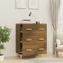 Aparador madera contrachapada marrón roble 70x34x90