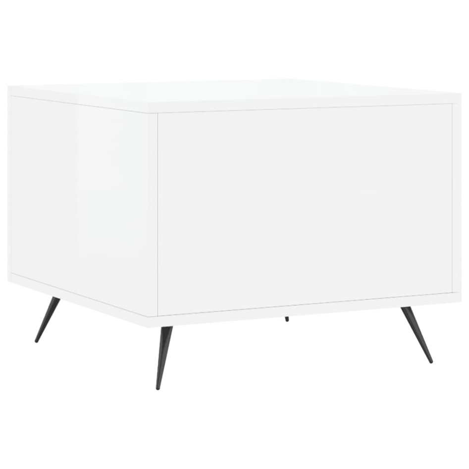 Mesa de centro 2 uds madera ingeniería blanco brillo