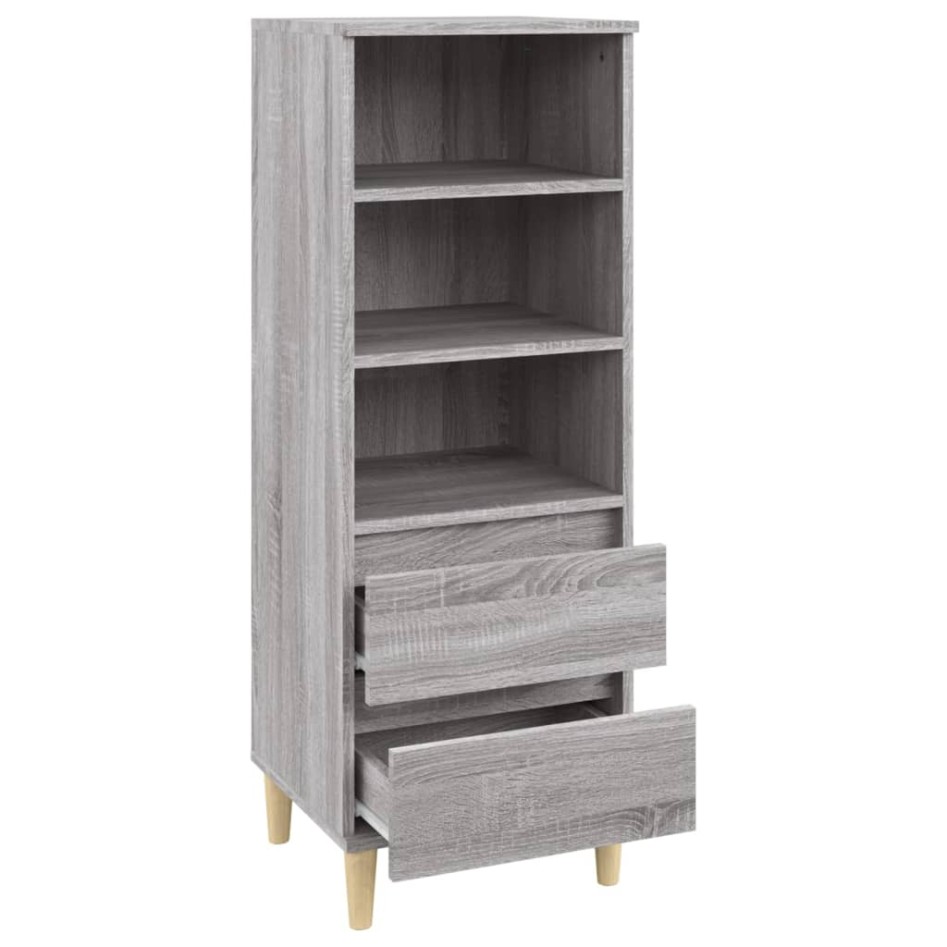 Aparador alto madera contrachapada gris Sonoma 40x36x110