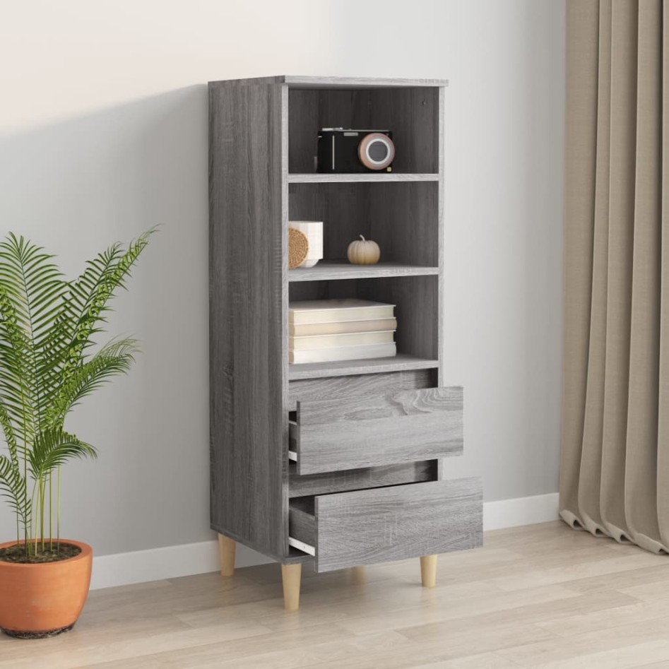 Aparador alto madera contrachapada gris Sonoma 40x36x110