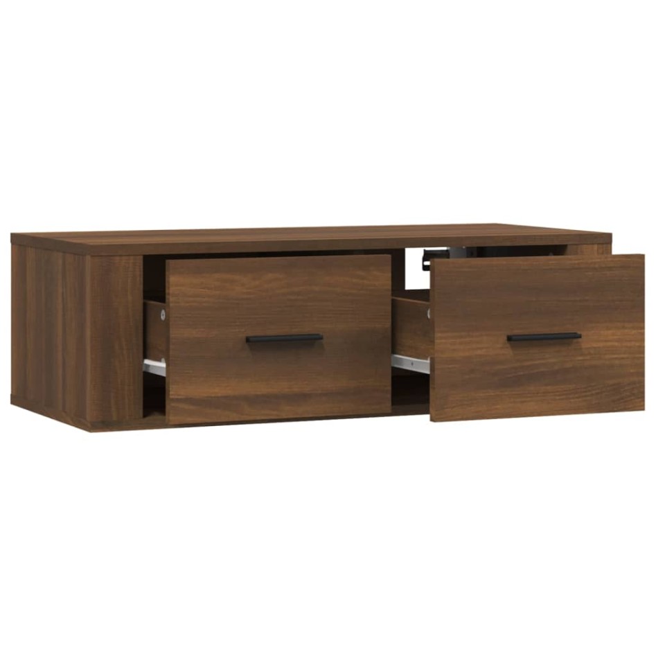 Mueble TV colgante madera contrachapada roble marrón