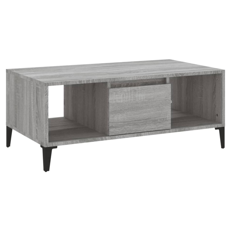 Mesa de centro madera contrachapada gris Sonoma 90x50x36,5