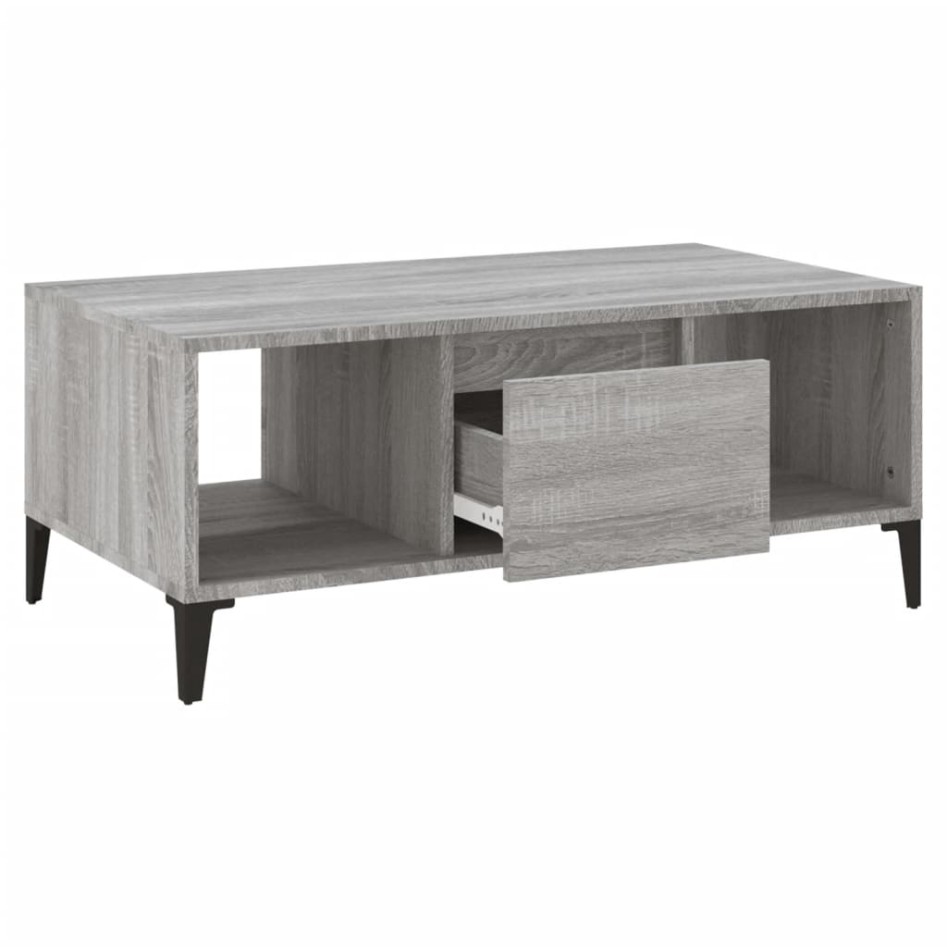 Mesa de centro madera contrachapada gris Sonoma 90x50x36,5