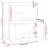 Aparador de madera maciza de pino gris 60x34x75