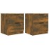 Mesitas de noche 2 uds madera contrachapada color roble