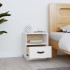Mesita de noche madera maciza de pino blanca 40x34x45