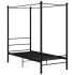 Estructura de cama con dosel metal negro 90x200