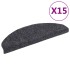 Alfombrilla escaleras 15ud tela punzonada 65x21x4cm gris