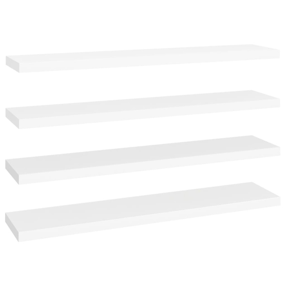Estante flotante de pared 4 uds MDF blanco 120x23,5x3,8