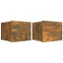 Mesita de noche madera contrachapada roble ahumado 40x30x30