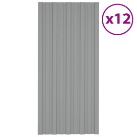 Panel para tejado acero galvanizado gris 12 unidades 100x45