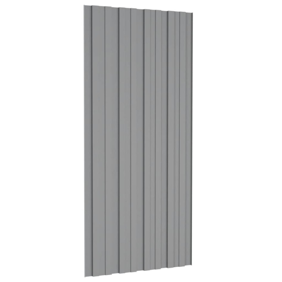 Panel para tejado acero galvanizado gris 12 unidades 100x45