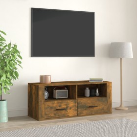 Mueble para TV madera contrachapada roble ahumado 100x35x40