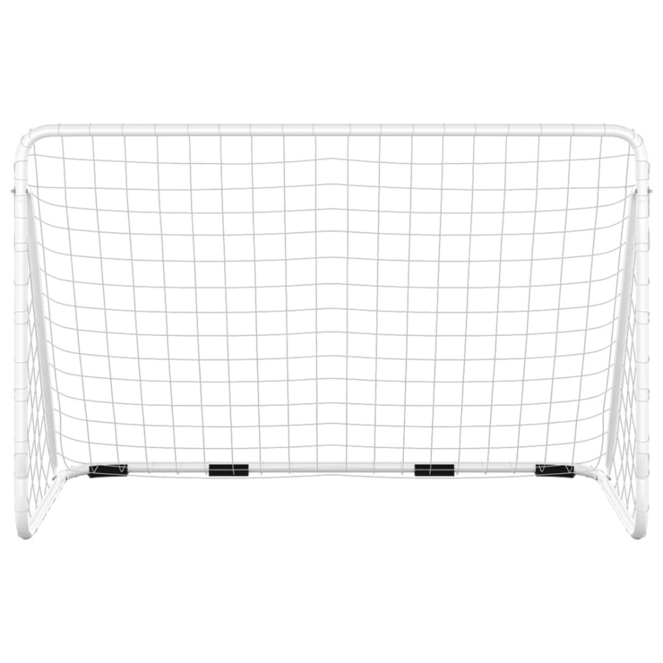 Portería de fútbol con red acero blanco 180x90x120