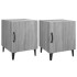 Mesitas de noche 2 uds madera contrachapada gris
