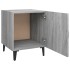 Mesitas de noche 2 uds madera contrachapada gris