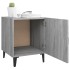 Mesitas de noche 2 uds madera contrachapada gris