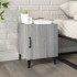 Mesitas de noche 2 uds madera contrachapada gris