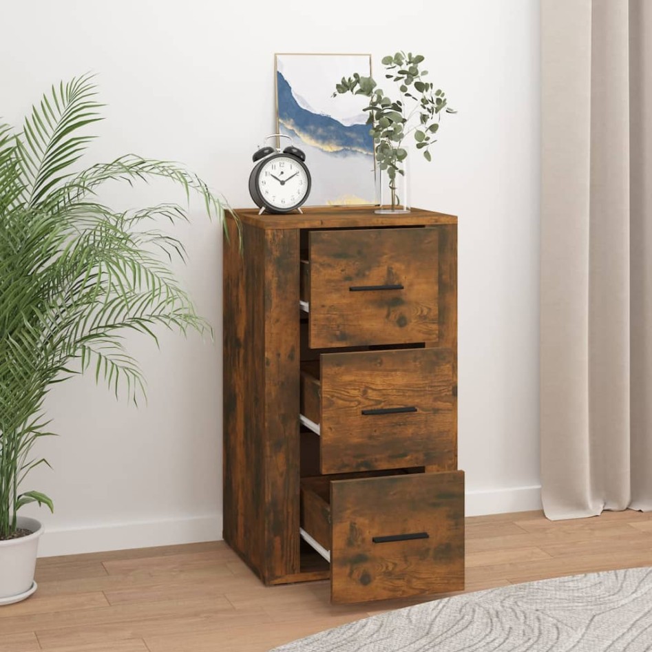 Aparador madera contrachapada color roble ahumado 40x33x70