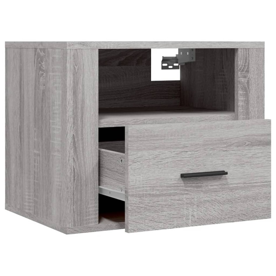 Mesitas de noche de pared 2 uds gris Sonoma 50x36x40