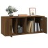 Mueble TV madera contrachapada color marrón roble 100x35x40