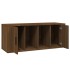 Mueble TV madera contrachapada color marrón roble 100x35x40