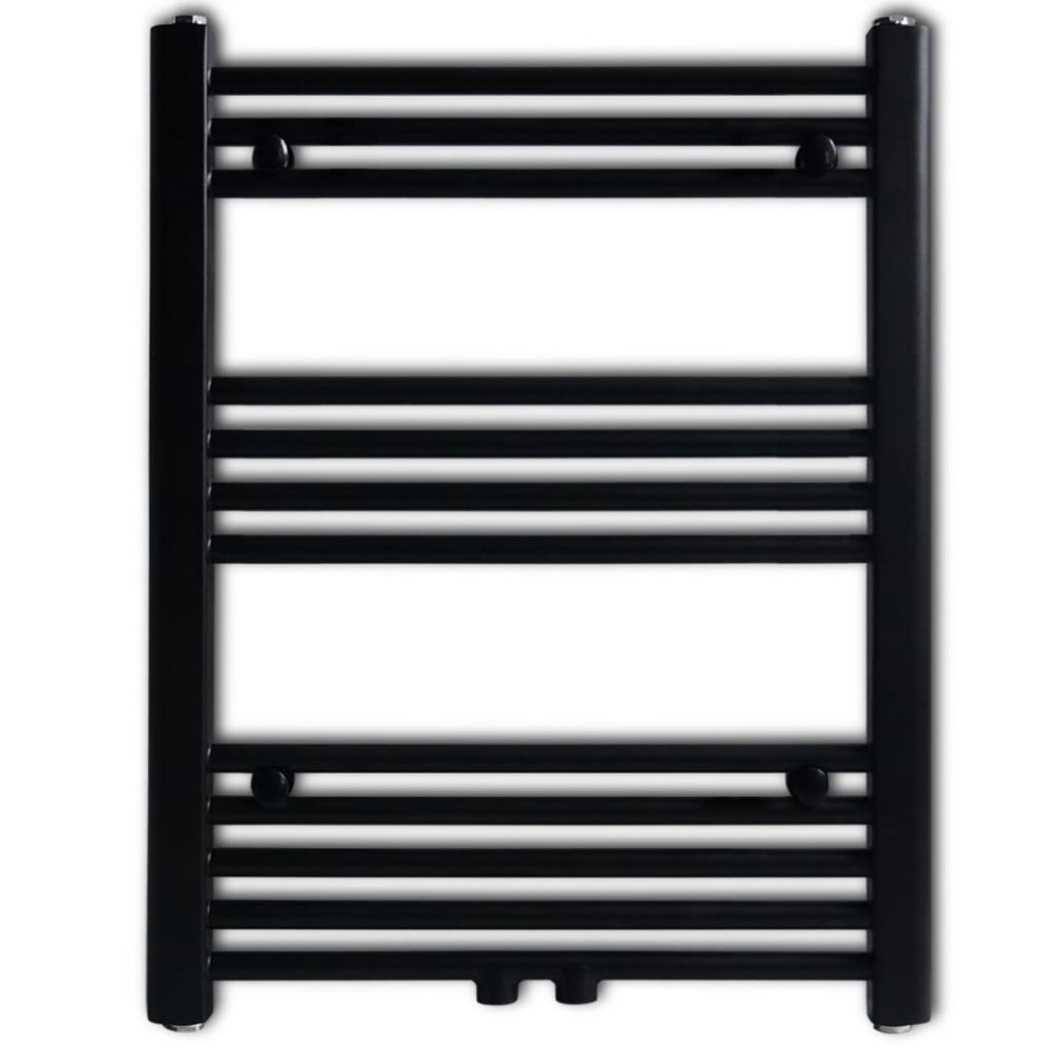 Radiador toallero de baño recto negro 600 x 764
