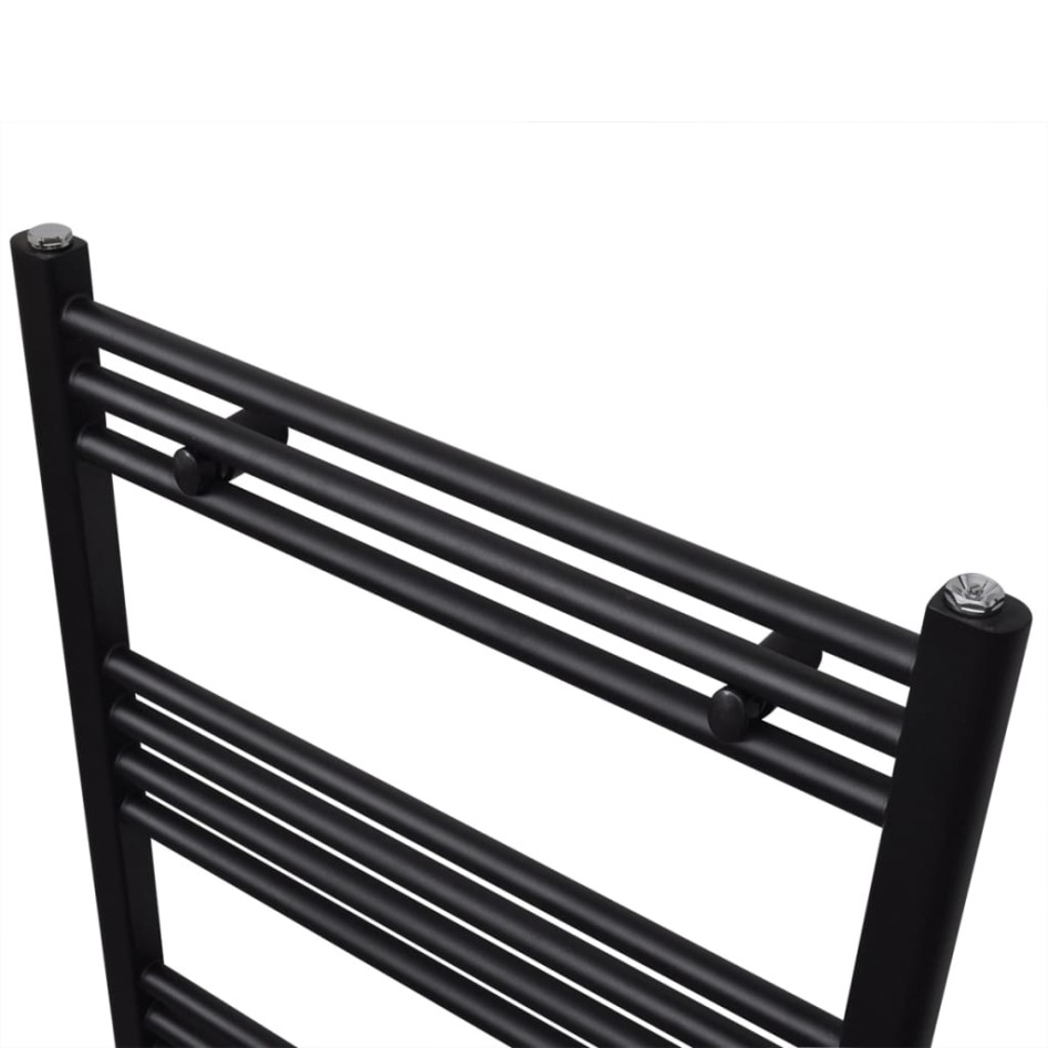 Radiador toallero de baño recto negro 600 x 764