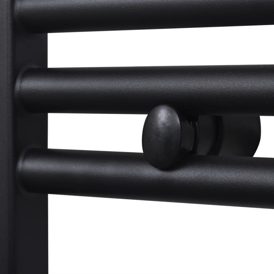 Radiador toallero de baño recto negro 600 x 764