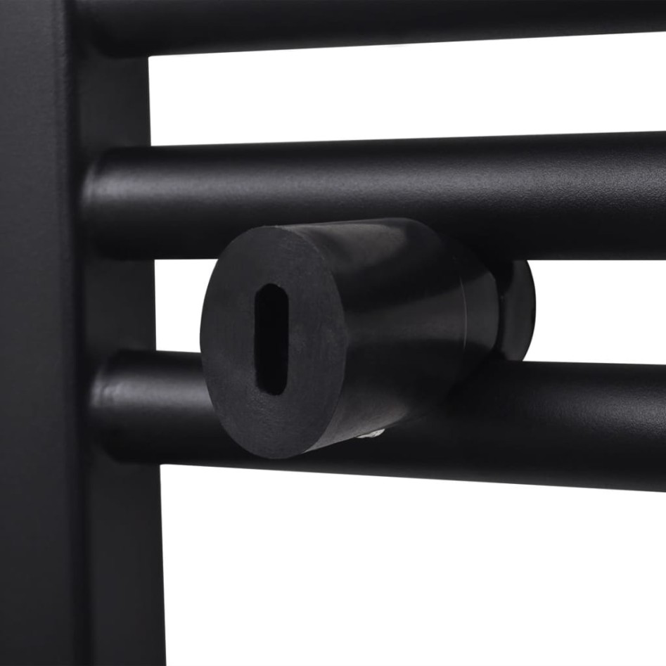 Radiador toallero de baño recto negro 600 x 764