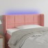 Cabecero con LED de terciopelo rosa 83x16x78/88