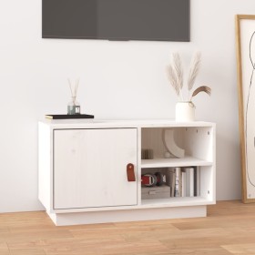 Mueble de TV de madera maciza de pino blanco 70x34x40