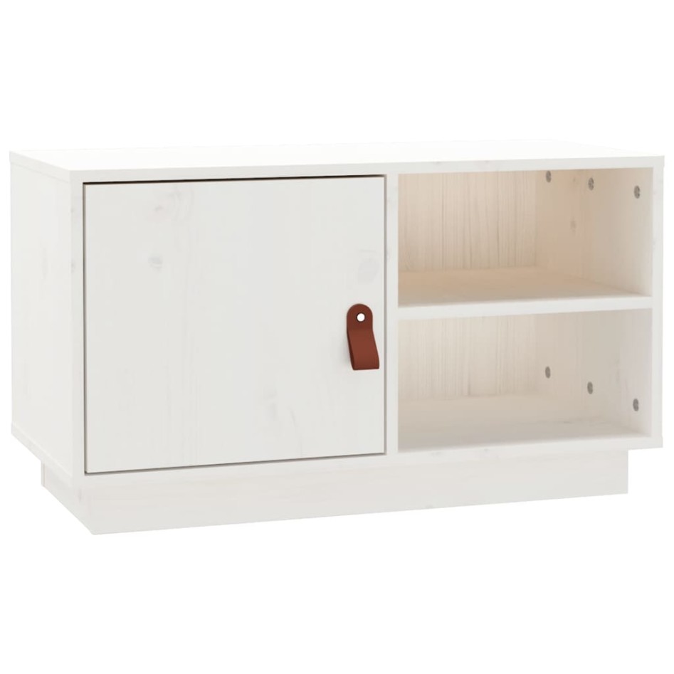 Mueble de TV de madera maciza de pino blanco 70x34x40