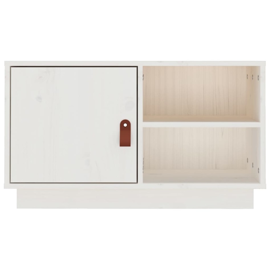 Mueble de TV de madera maciza de pino blanco 70x34x40