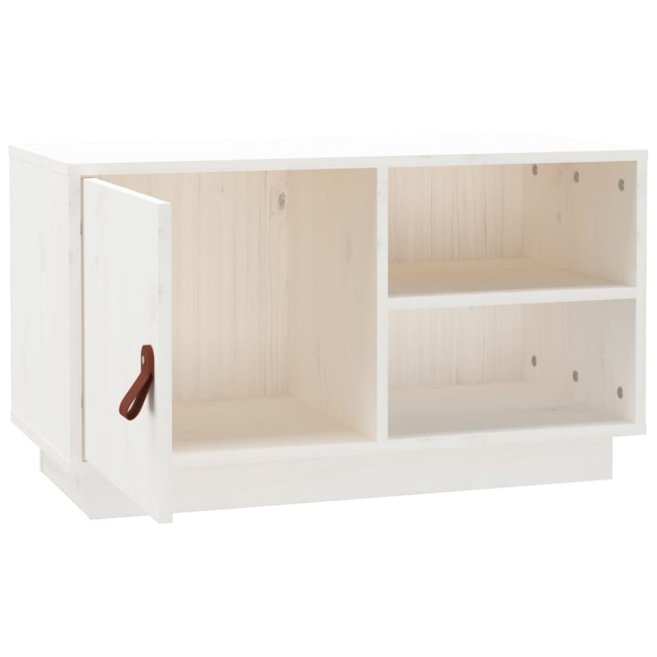 Mueble de TV de madera maciza de pino blanco 70x34x40