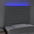 Cabecero con luces LED tela gris claro 90x5x118/128