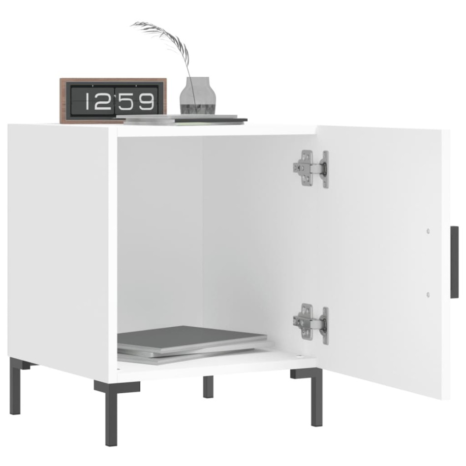 Mesitas de noche 2 uds madera de ingeniería blanco 40x40x50