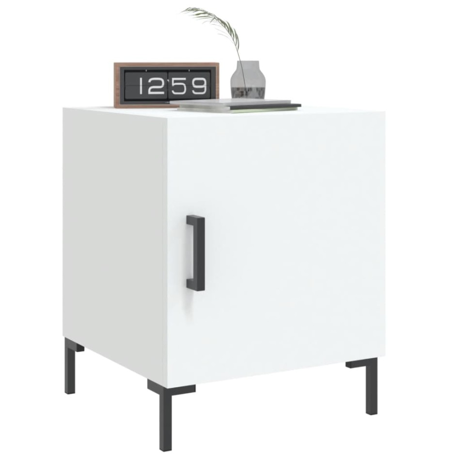 Mesitas de noche 2 uds madera de ingeniería blanco 40x40x50