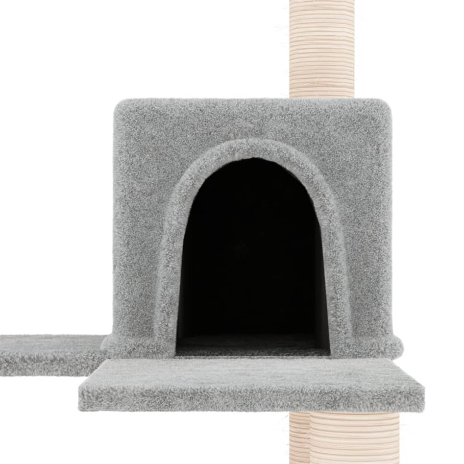 Rascador para gatos con postes de sisal gris claro 153