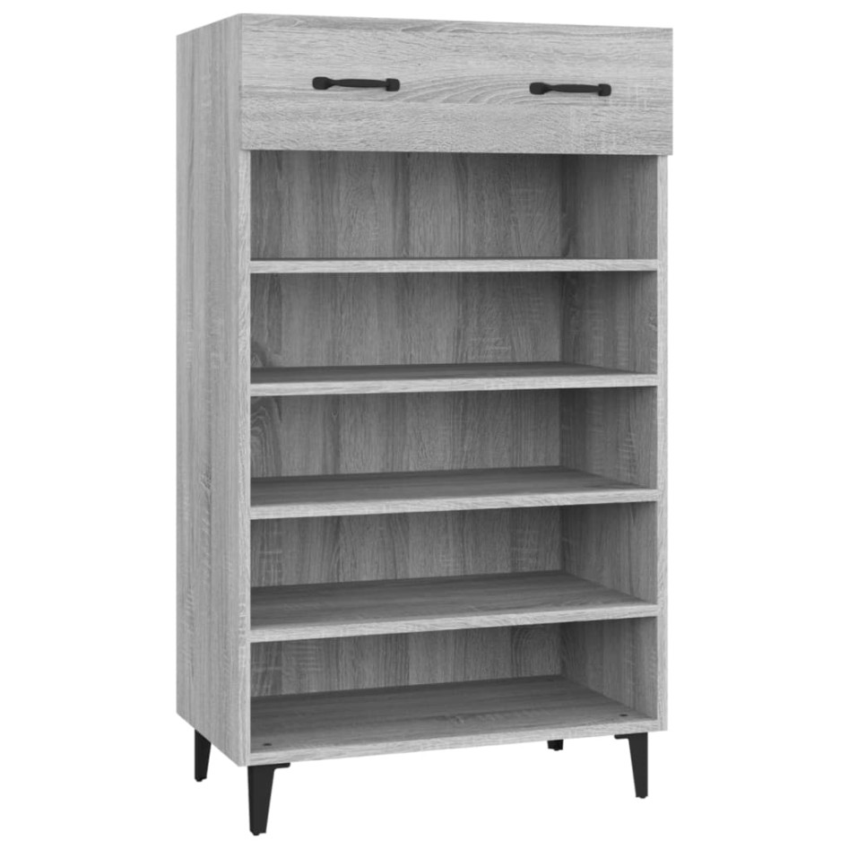 Mueble zapatero madera contrachapada gris Sonoma 60x35x105