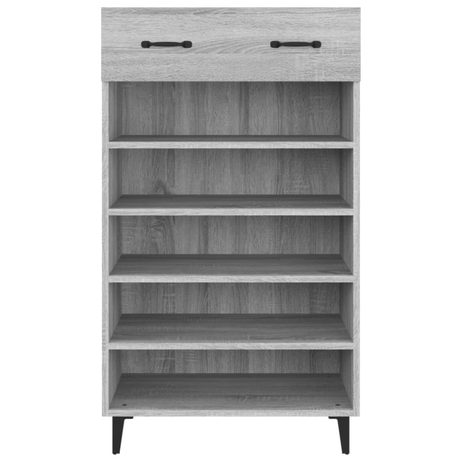 Mueble zapatero madera contrachapada gris Sonoma 60x35x105